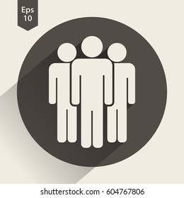 People Flat Icon. Simple Sign Of Social Group. Vector Illustrated Symbol