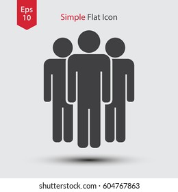 People Flat Icon. Simple Sign Of Social Group. Vector Illustrated Symbol