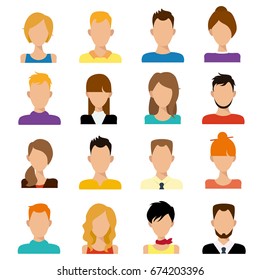 People flat icons avatar