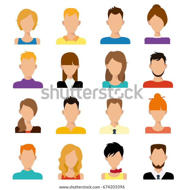 People Flat Icons Avatar Stock Vector (Royalty Free) 674203396 ...