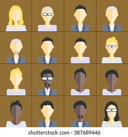 People Flat icons collection