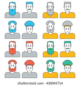 People Flat icons collection