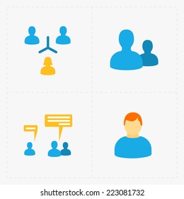 People flat icons set on White.