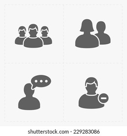 People flat icons set on White.