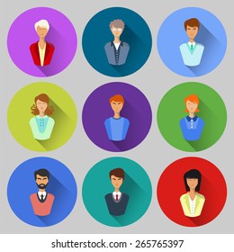 People Flat icons with shadow. Vector