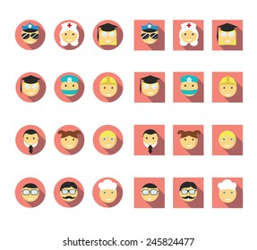 People flat icons vector set