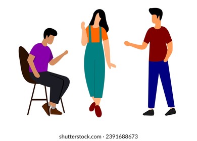 people flat illustration isolated white