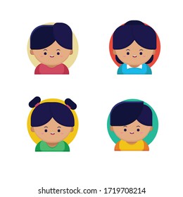 Vector de conjunto de iluminación plana de personas
