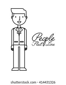 people flat line design 