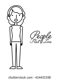 people flat line design 