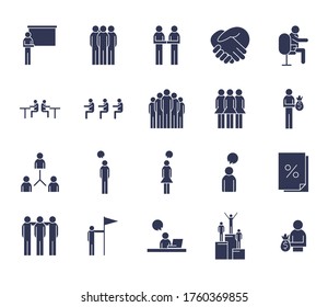 People flat style icon set design of Person profile social communication and human theme Vector illustration