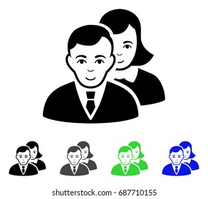 People flat vector icon. Colored people gray, black, blue, green icon variants. Flat icon style for application design.