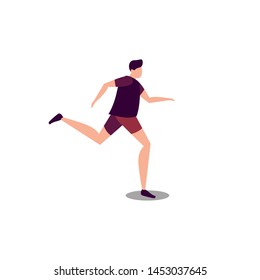 people flat vector illustration running 