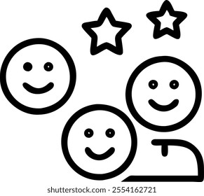 People with Floating Feedback Tools and Joyful Faces concept as A group of people using floating feedback tools with joyful faces set against a whimsical background offering ample