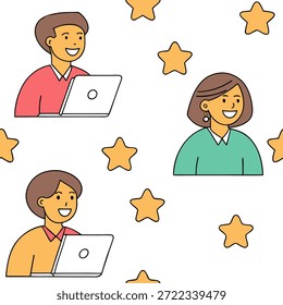 Personas con herramientas de Comentarios flotante y concepto de caras alegres como un grupo de personas que utilizan herramientas de Comentarios flotante con caras alegres frente a un fondo caprichoso que ofrece un amplio espacio para texto o gráficos que simbolizan una evaluación de empleado sin problemas y feliz. en Foto Stock Concepto, espacio de copia para publicidad o Anuncio con alta calidad Detalle --ar 9:16