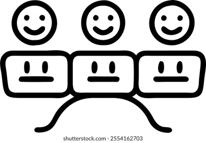 People with Floating Keyboards and Joyful Faces concept as A group of people using floating keyboards with joyful faces set against a dreamy background offering ample space for tex