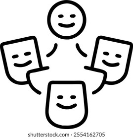 People with Floating Meeting Notes and Joyful Faces concept as A group of people using floating meeting notes with joyful faces set against a dreamy background offering ample space