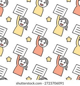 People with Floating Meeting Notes and Smiling Faces concept as A group of people holding floating meeting notes with smiling faces set against a whimsical background offering ample space for text or graphics symbolizing a seamless and happy meeting. in Photo Stock Concept , copy space for advertisement or banner with high Quality Detail --ar 9:16