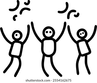 People with Floating Ribbons and Joyful Faces concept as A group of people playing with floating ribbons with joyful faces set against a dreamy background offering ample space for