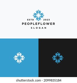 People Flower logo icon design template
