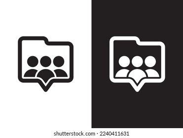 people and folder logo design. social concept, teamwork, community, symbol icon vector.