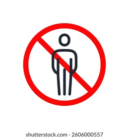 People forbidden editable stroke outline icon isolated on white background flat vector illustration. Pixel perfect.