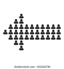 Gente en forma de flecha. Ilustración del vector
