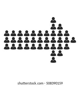 People in the form of arrow. Vector illustration