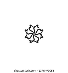 people form a circle uniting hands vector
