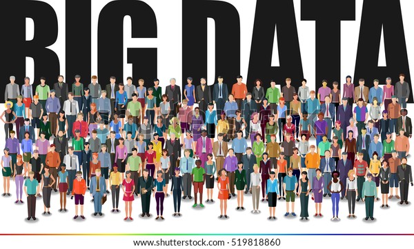 people forming huge crowd, big data\
conceptual illustration