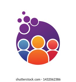 People Foundation With Bubbles Logo Design