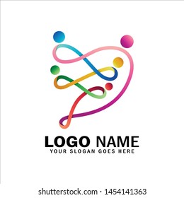 People foundation logo, Social relationship logo and icon, community associations, child adoption, humanitarian charity