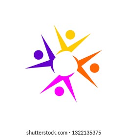 people four color vector logo
