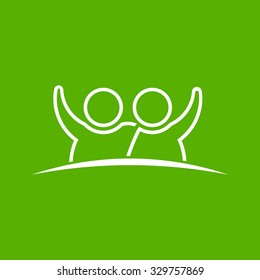 People Friendship icon vector logo