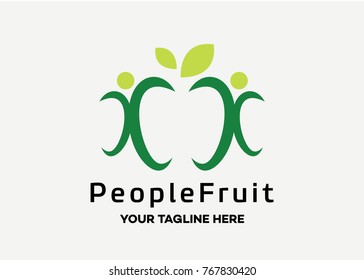 People Fruit Logo Template Design Vector, Emblem, Design Concept, Creative Symbol, Icon