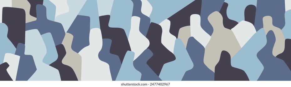 People of the future technology silhouettes abstract vector illustration , multicolored  background