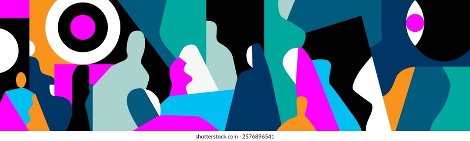 People future virtual reality abstract  vector illustration , multicolored background design element