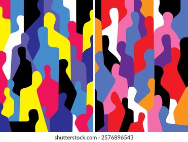 People future virtual reality abstract  vector illustration , multicolored background design element