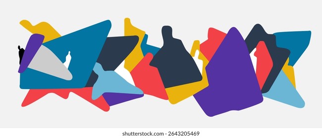 Personas del futuro, fondo abstracto de realidad virtual, ilustración creativa de Vector Horizontal