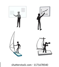 people and gadgets vector icons flat