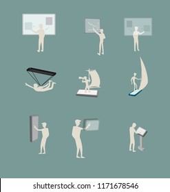 people and gadgets vector icons flat