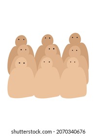 People gathering minimal art illustrations good for icons and commercial use