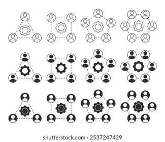 People gear cogwheel symbol. Illustration vector