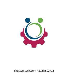people gear icon vector concept design template web