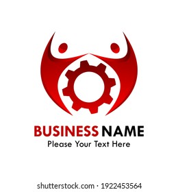People gear logo template illustration