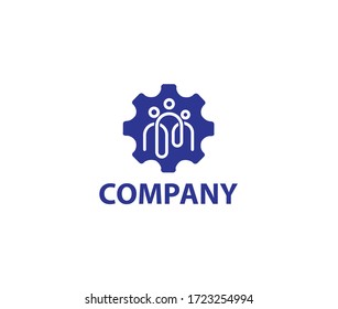 People Gear technology design logo