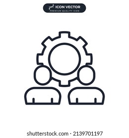 people and gear. training icon symbol template for graphic and web design collection logo vector illustration