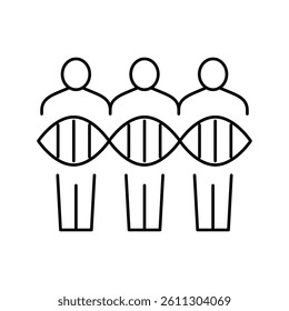 people genetic line icon vector. people genetic sign. isolated contour symbol black illustration
