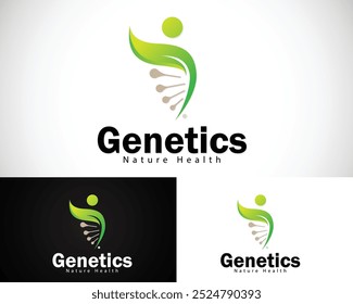 Menschen Genetik Logo kreatives Design Konzept Natur lassen Symbol DNA