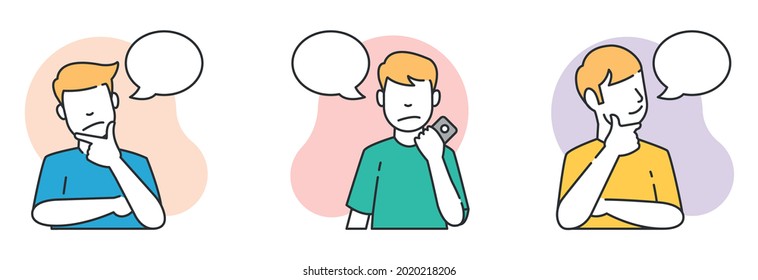 people gesture illustration set with modern style